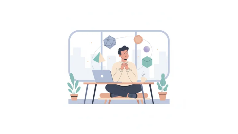 Indian learner with laptop and floating geometric shapes — best Preply alternatives 2026