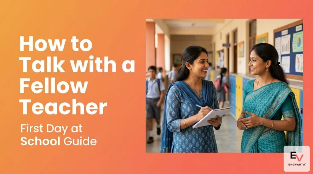 How to talk with a fellow teacher first day of school in English