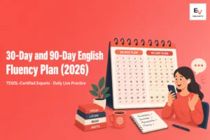 30-Day and 90-Day English Fluency Plan with daily speaking practice and confidence building